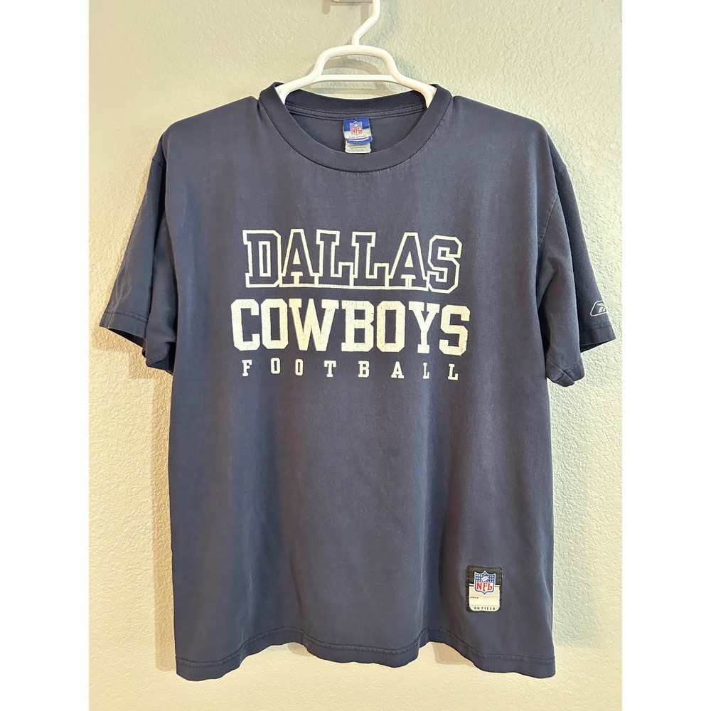 Reebok Dallas Cowboys NFL Football Navy Blue Graphic T-Shirt Mens Large R241A